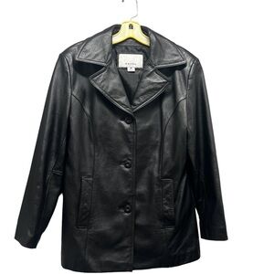 Wilson’s Vintage Maxima Black Leather Blazer Jacket Women’s Medium